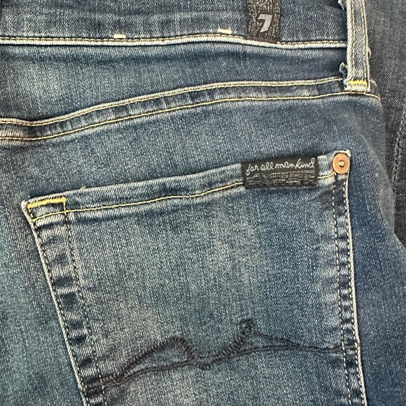 7 For All Mankind Dark Blue Distressed Gwenevere Ankle Jeans 31 - Picture 7 of 7